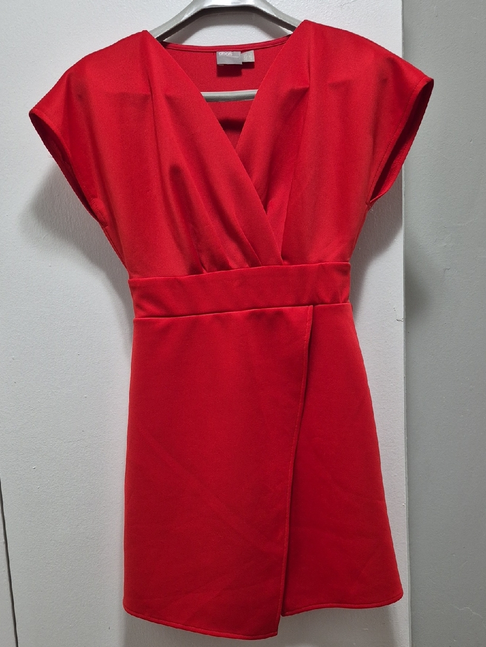 ASOS Red Wrap-Front Mini Dress